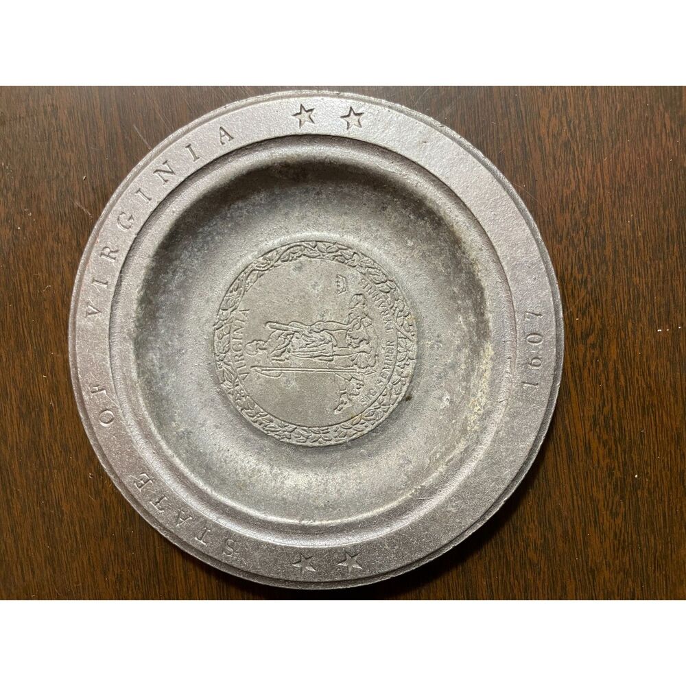 Vintage Gator Creations Virginia State Seal 1907 Commemorative Metal Plate